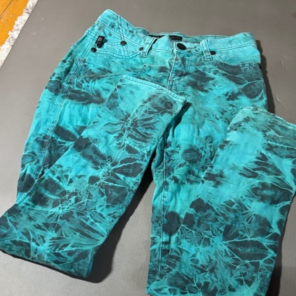 Rock & Republic Teal and Black Denim
